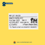 okin rf 27 19 33 remote control label fcc id pcu rf27 adjustable bed Number2project