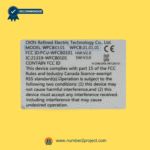 okin wfc b0101 wifi voice control box identification label close up showing model fcc id and compliance markings electric bed control module Number2project
