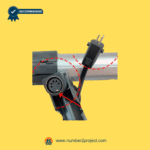 Close-up of KAIDI linear actuator showing round 5-pin signal port and 2-pin power connector used in recliner and lift chair motor assemblies – Sold by Number2project – Sofa & Recliner Repair Experts.