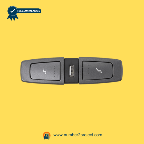 RMT WPS2C10039(L) 2-Button Recliner & Lift Chair Switch with USB – Front View 2-button recliner and lift chair control switch with USB charging port RMT WPS2C10039(L) power recliner switch close up motion furniture controller Number2project