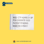 recliner switch identification label close up showing model ctr 4uhr2 01 bp po number and made in china marking raffel power recliner component Number2project