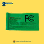 Raffel CTR UR2 49 BA VER B green identification label showing model number FCC compliance and manufacturing details Number2project