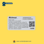 richmat hjh55 wireless remote back label model fcc id serial number close up Number2project