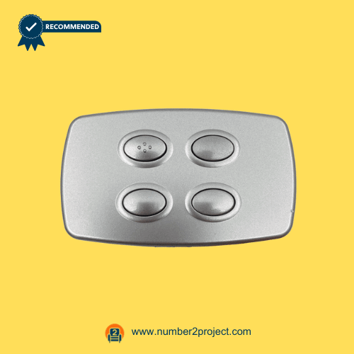 SMT-S40201R 4-Button Power Recliner & Lift Chair Switch – Front View 4-button recliner and lift chair control switch SMT-S40201R power recliner hand control close up motion furniture controller Number2project