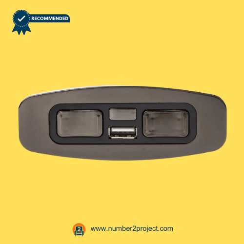 SMT-S41404L 5-Button 5-Pin Recliner & Lift Chair Switch with USB – Front View 5-button recliner and lift chair control switch with USB charging port SMT-S41404L 5-pin power recliner switch close up motion furniture controller Number2project