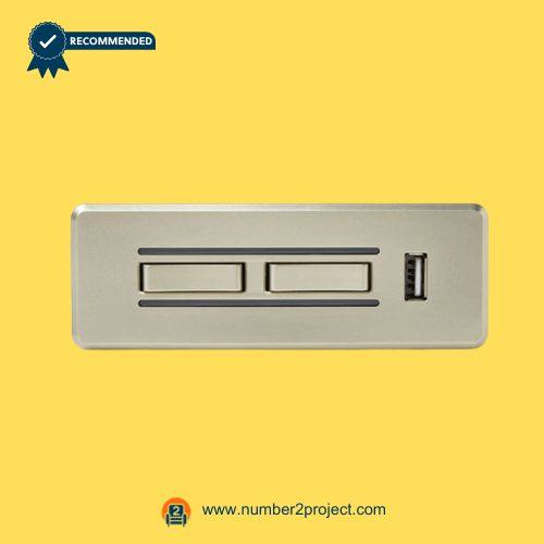 SMT-S41901 4-Button 5-Pin Recliner & Lift Chair Switch with USB – Front View 4-button recliner and lift chair control switch with USB charging port SMT-S41901 5-pin power recliner switch close up motion furniture controller Number2project