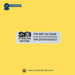 Sterling Motion SMT-S41404R recliner and lift chair switch identification label close up showing part number and serial number motion furniture control part Number2project