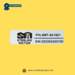 Sterling Motion SMT-S41901 recliner and lift chair switch identification label close up showing part number and serial number motion furniture control part Number2project