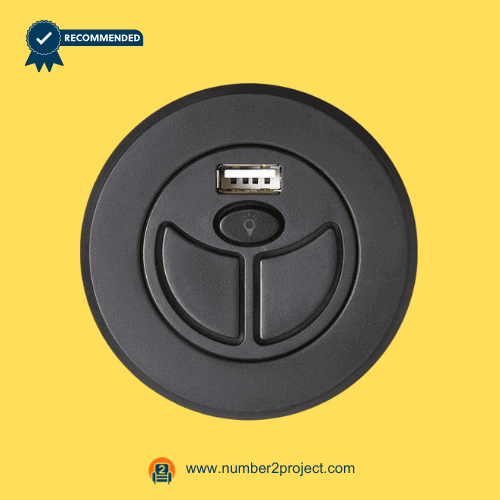 eMoMo RemoP40LA 3-Button Recliner Control Switch with USB Charging Port – Front View 3-button recliner control switch with USB port eMoMo RemoP40LA power recliner hand control close up motion furniture controller Number2project