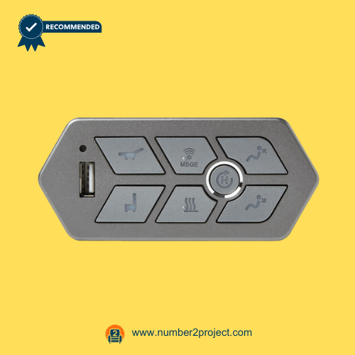 eMoMo TRG24HRRLNV 7-Button Voice Control Recliner Switch with USB – Front View 7-button recliner hand control with voice control and USB charging port eMoMo TRG24HRRLNV power recliner switch close up motion furniture controller Number2project