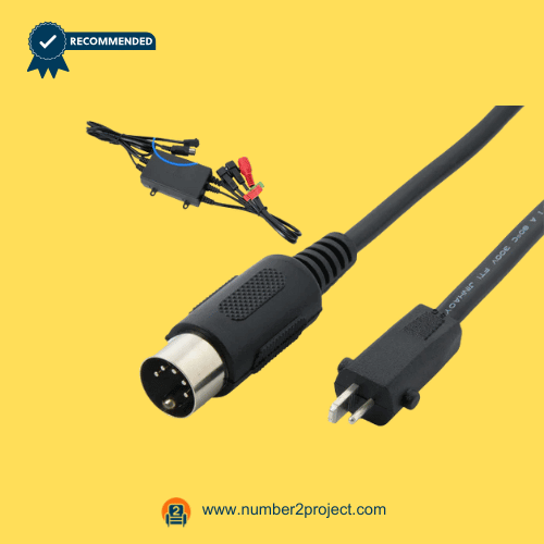 Power cable and DIN connector for Acrookey 5-lead junction box used in power recliner or lift chair with massage and heat – Sold by Number2project – Sofa & Recliner Repair Experts