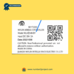 Close-up label view of Mulin MLKZ048-B1 airbag controller junction box showing DC 29V input, model number, date code, and manufacturer information – sold by Number2project Sofa and Recliner Repair Experts