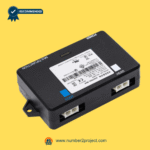 Rear angled view of OKIN MC120PR control box junction box for Keeson adjustable bed showing head, foot, and power ports, used OEM part tested and functional – sold by Number2project Sofa and Recliner Repair Experts