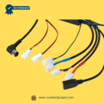 Close-up of eMoMo E202B-R junction box wiring harness showing motor, hand control, and power connectors for power recliner – Sold by Number2project – Sofa & Recliner Repair Experts
