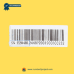 eMoMo E204B-L control box junction box serial number and barcode identification label used for electric recliner and lift chair repair, replacement recliner control box part number verification for powered recliners and lift chairs, authentic eMoMo junction box identification sold by Number2project Sofa and Recliner Repair Experts