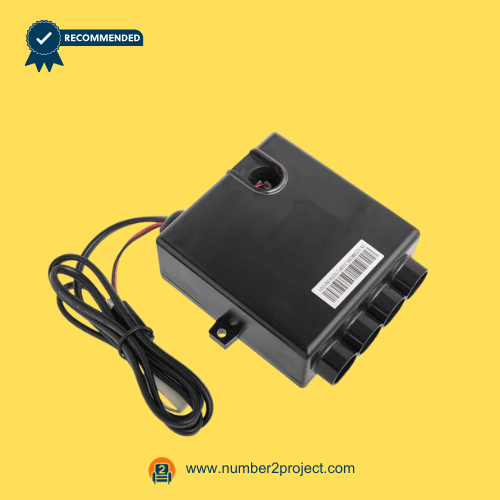 eMoMo HX25BMCRRL-2 Control Box Junction Box for Electric Recliner & Lift Chair Repair eMoMo HX25BMCRRL-2 control box junction box for electric recliner and lift chair repair, replacement recliner control box with attached power cable, multi-port motor and hand control connections used in powered recliners, lift chairs, and electric sofas, compatible eMoMo junction box sold by Number2project Sofa and Recliner Repair Experts