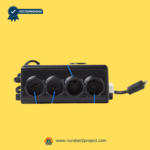 eMoMo HX43BCRRL-2 control box junction box front port configuration showing multiple round-pin motor and hand control connections for electric recliner and lift chair repair, replacement recliner control box with power cord and multi-port layout used in powered recliners, lift chairs, and electric sofas, sold by Number2project Sofa and Recliner Repair Experts