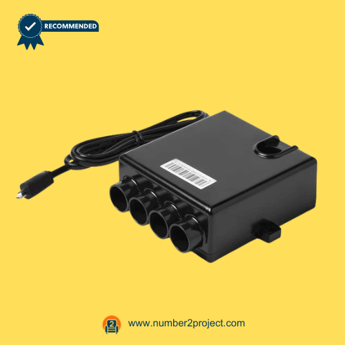 eMoMo HX43HAR2 Control Box Junction Box for Electric Recliner & Lift Chair Repair Systems eMoMo HX43HAR2 control box junction box for electric recliner and lift chair repair, multi-port recliner control box with power cable and round-pin motor and hand control connections, replacement eMoMo junction box used in powered recliners, lift chairs, and electric sofas, sold by Number2project Sofa and Recliner Repair Experts