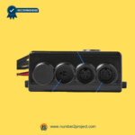 eMoMo HX43HRLL control box junction box front view showing motor ports and accessory connectors for power recliner, 24V recliner junction box connector layout – Sold by Number2project – Sofa & Recliner Repair Experts