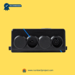 Front port close-up view of eMoMo NHX032B4HL junction box control box showing round motor and control connection ports for recliner lift chair systems, OEM replacement – sold by Number2project Sofa and Recliner Repair Experts