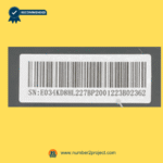 Close-up label view of eMoMo NHX034KD8HL-2 junction box control box showing serial number and OEM identification barcode for recliner and home theater chair systems – sold by Number2project Sofa and Recliner Repair Experts