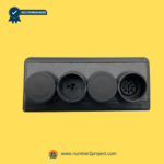 Front port close-up view of eMoMo NHX034KD8HL-2 junction box control box showing round motor and control connection ports for recliner and home theater chair systems, OEM replacement – sold by Number2project Sofa and Recliner Repair Experts