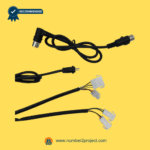 Close-up view of eMoMo NHX034KD8HL-2 junction box wiring harness showing DC output connectors and AC power cable for recliner and home theater chair systems – sold by Number2project Sofa and Recliner Repair Experts