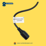 Close-up view of eMoMo RemoP4024H2LS junction box power lead showing DC connector and model identification tag for recliner control box systems – sold by Number2project Sofa and Recliner Repair Experts