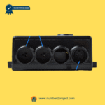 Front port close-up view of eMoMo TRGB2RRC2LNV junction box recliner control box showing multiple round motor connection ports for power recliner systems, OEM replacement – sold by Number2project Sofa and Recliner Repair Experts