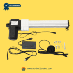 330mm stroke linear actuator motor kit for power recliners and lift chairs with two-pin connection cable, power transformer, wired round switch, extension cables, and mounting hardware. Reliable replacement actuator for electric motion furniture. Sold by Number2project – Sofa & Recliner Repair Experts.