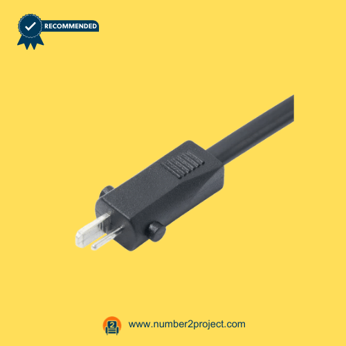 2 pin power recliner connector plug close up with flat prongs and molded housing motion furniture power cable connector replacement Number2project