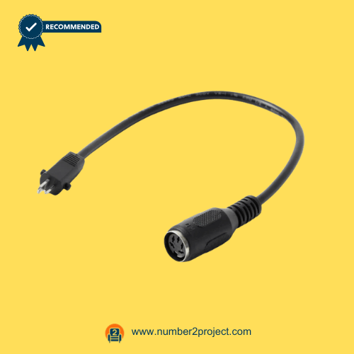 2-Pin to 5-Pin Power Conversion Cable for La-Z-Boy Recliner, Sofa & Lift Chair – Front View 2 pin to 5 pin recliner power conversion cable La Z Boy compatible adapter for power recliner sofa lift chair actuator control box connection motion furniture replacement cable Number2project