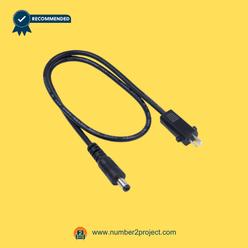 2-Pin to Barrel Plug Power Adapter Cable for Recliner & Lift Chair – 50cm Front View 2 pin to barrel plug power adapter cable 5.5x2.1mm 5.5x2.5mm recliner lift chair transformer adapter wire motion furniture replacement cable Number2project