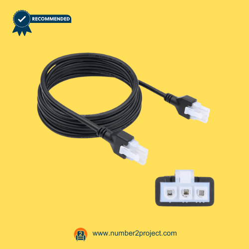 3-Pin Male to Male Lifting Desk Connection Cable 1.5m – IKEA BekantKnoll Compatible Front View 3 pin male to male lifting desk connection cable 1.5m 59 inch IKEA Bekant Knoll adjustable desk actuator control box connection motion furniture replacement cable Number2project