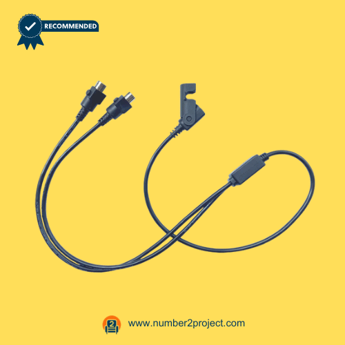 5-Pin Sync Control Y Splitter Cable for Linear Actuators (Remote to 2 Actuators) – Full View 5 pin sync control Y splitter cable linear actuator remote to dual actuators recliner lift chair motion furniture splitter control cable Number2project