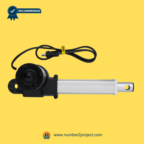 compact round gearbox linear actuator motor with mounting brackets and 2 pin connector power recliner lift chair actuator close up Number2project