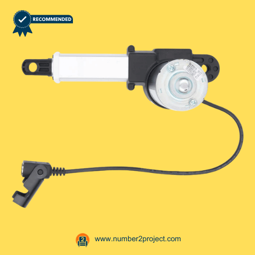 compact round gearbox linear actuator motor with mounting brackets and 2 pin connector power recliner lift chair actuator close up Number2project