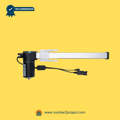 KAIDI KDPT007-74N linear actuator motor side view with extension tube mounting bracket and connector cables power recliner lift chair actuator replacement Number2project