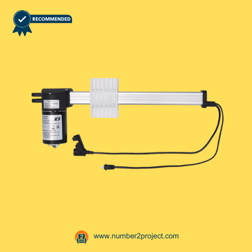 KAIDI KDPT007-91 linear actuator motor side view with extension tube mounting block and connector cables power recliner lift chair actuator replacement Number2project