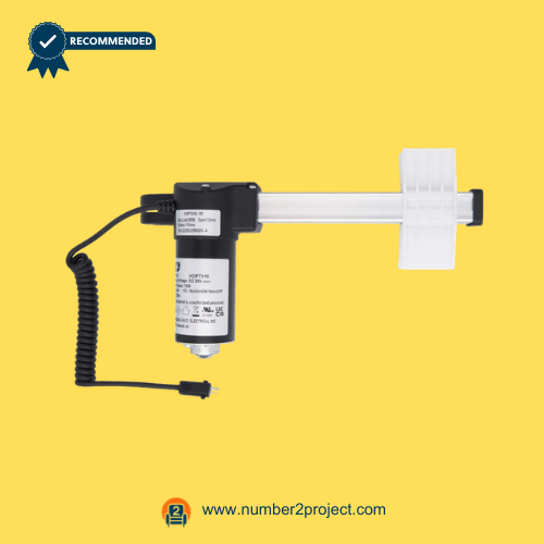KAIDI KDPT010-101 linear actuator motor side view with extension tube mounting block and coiled power cable power recliner lift chair actuator replacement Number2project