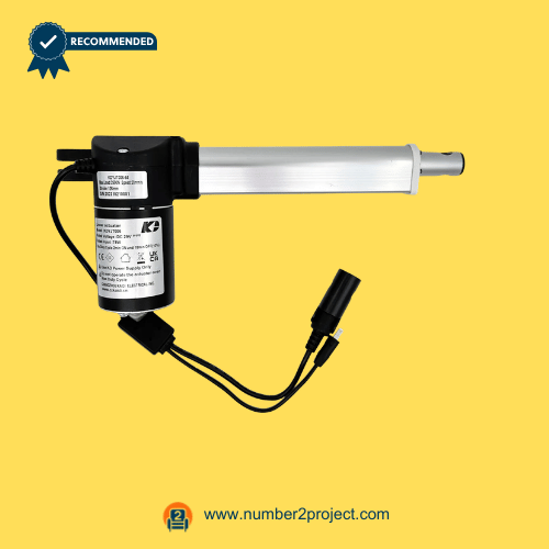 KAIDI KDYJT006-64 Linear Actuator Motor for Power Recliner_Lift Chair – Side View KAIDI KDYJT006-64 linear actuator motor side view with extension tube and power connector cable power recliner lift chair actuator replacement Number2project