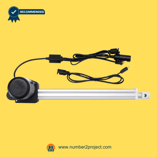 KAIDI KDYJT006-65 MOT-AC-61 linear actuator rear view with extension tube and included power adapter cables power recliner lift chair actuator replacement Number2project