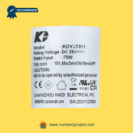 KAIDI KDYJT011 linear actuator motor specification label close up showing DC 29V 75W duty cycle power recliner lift chair actuator identification Number2project