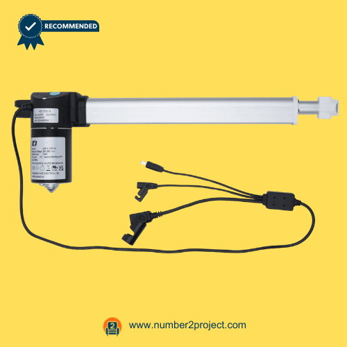 KAIDI KDYJT013-74 Linear Actuator for ReclinerLift Chair – Full Assembly View KAIDI KDYJT013-74 linear actuator motor for power recliner and lift chair motion furniture actuator with cable connections replacement recliner actuator Number2project