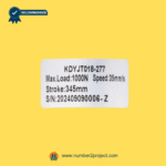 KAIDI KDYJT018-277 linear actuator model label close up showing specifications recliner lift chair actuator identification sticker motion furniture replacement part Number2project