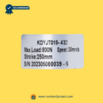 KAIDI KDYJT018-432 linear actuator identification label showing 800N load 250mm stroke recliner lift chair actuator sticker Number2project