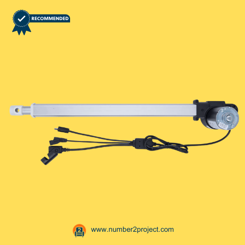 KAIDI KDYJT018-434-1 recliner linear actuator rear view showing gearbox motor housing and dual 2-pin connector cables lift chair motion furniture replacement actuator Number2project