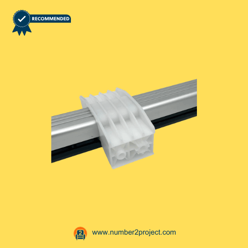 linear actuator mounting block bracket close up attached to recliner lift chair extension tube plastic guide support motion furniture replacement part Number2project