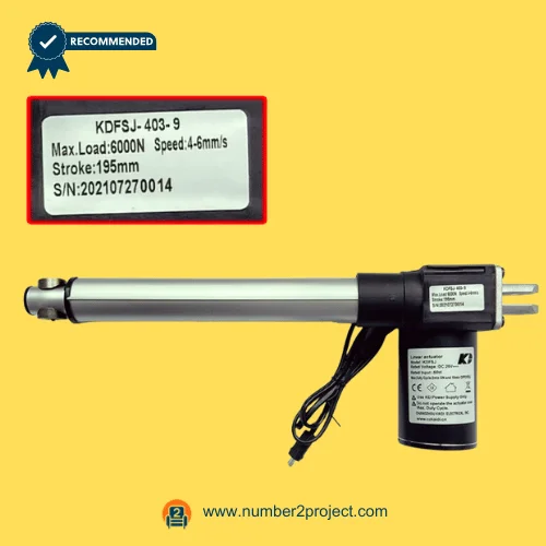 Kaidi KDFSJ-403-9 linear actuator motor for power recliner lift chair with extension tube and connector cable close up motion furniture actuator replacement Number2project