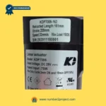 Kaidi KDPT005-162 linear actuator label close up showing 1500N load rating 209mm stroke 33mm/s speed and DC 29V specifications for power recliner lift chair actuator replacement Number2project